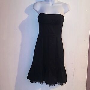 BCBGMaxAzria Black Strapless Pleated Sundress